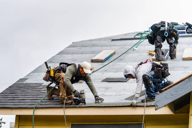 Professional Gutter Installation technician working in Millington, IL